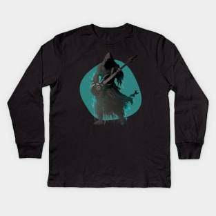 Metal Wraith - A wraith playing guitar - Fantasy Kids Long Sleeve T-Shirt